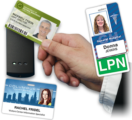 Identification, Access And Role-recognition Cards - Lpn Vertical Badge Buddy With Green Border (465x420), Png Download