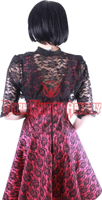 Gothic Rose Lace Ruffled Bolero Jacket - Girl (795x795), Png Download