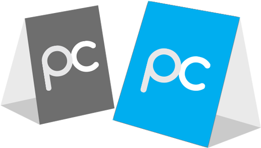 standard tent card size