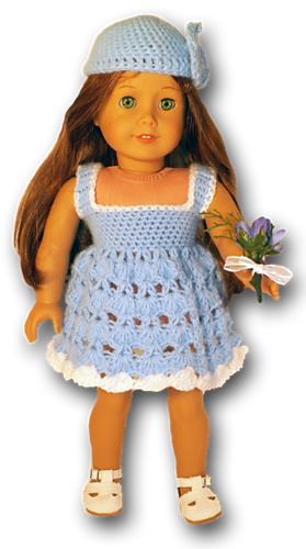 American Girl Or 18" Doll Summer Dress Crochet Pattern - Crochet (279x500), Png Download