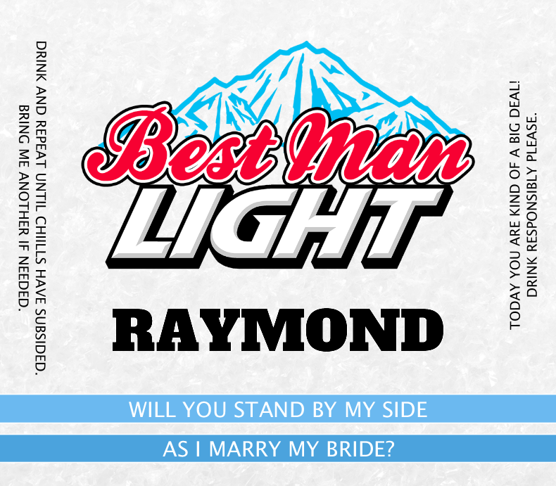 Best Man Light Beer - Bud Light Budweiser Coors Light Miller Lite (790x691), Png Download