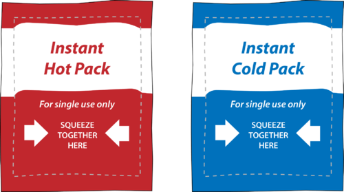 Instant Hot And Cold Packs Generate Or Absorb Heat - Hot Pack Chemical Equation (500x279), Png Download