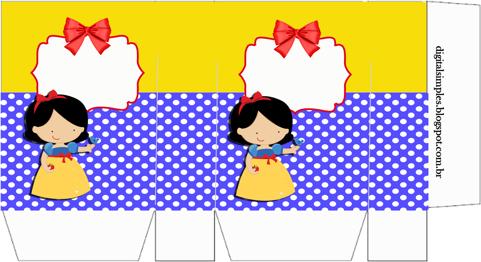 Bolsas De Papel Para Imprimir Gratis - Sacolinha Branca De Neve Cute (1600x1131), Png Download