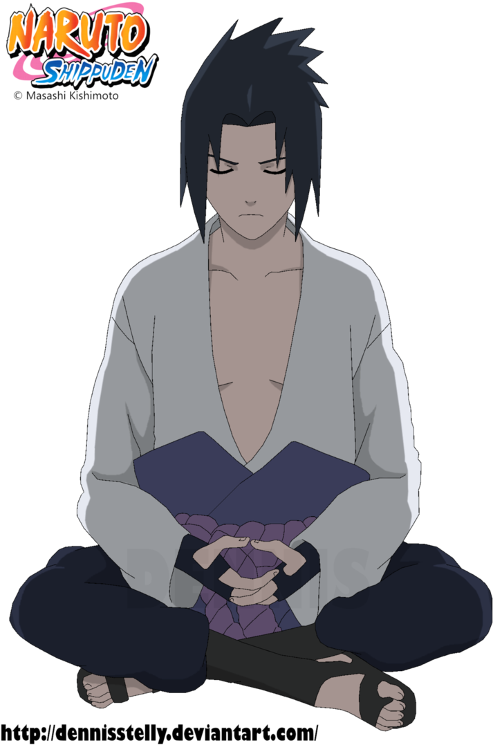 Sasuke Akatsuki Png - Sasuke Uchiha Meditating (736x1086), Png Download