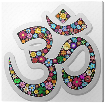 Om Ohm Aum Namaste Yoga Symbol Floral Sticker Canvas - Namaste Om (400x400), Png Download