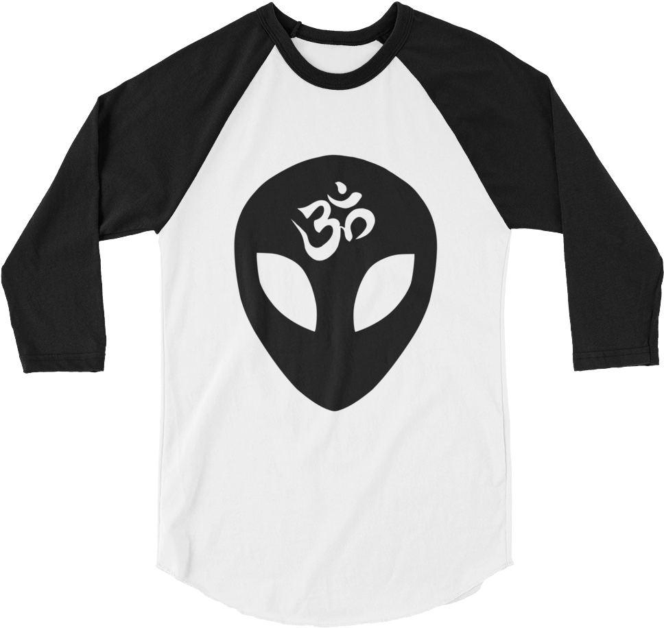 Ohm Alien Raglan - Peace Starts On Our Plate 3/4 Sleeve Raglan Unisex (1000x1000), Png Download