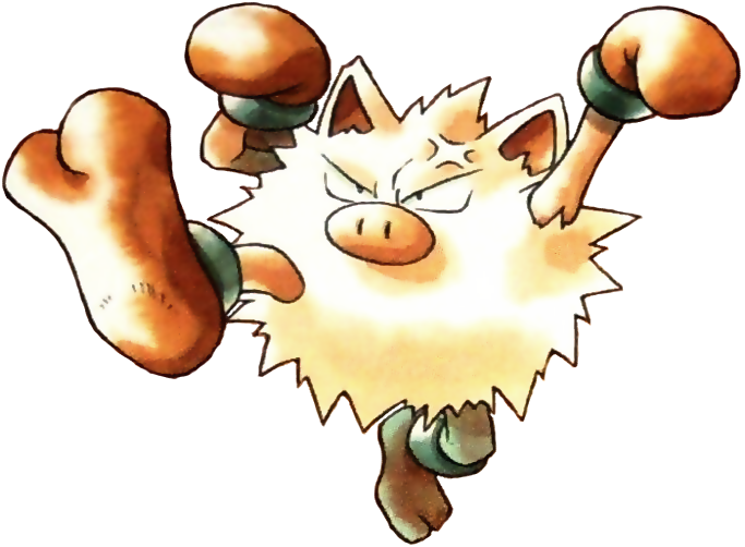 Primeape Pokemon Red And Blue Official Art - Primeape Pokemon Red And Blue (683x502), Png Download