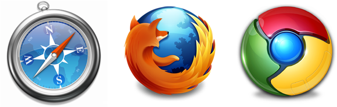 Browser Icons - Chrome Firefox Safari Png (700x224), Png Download