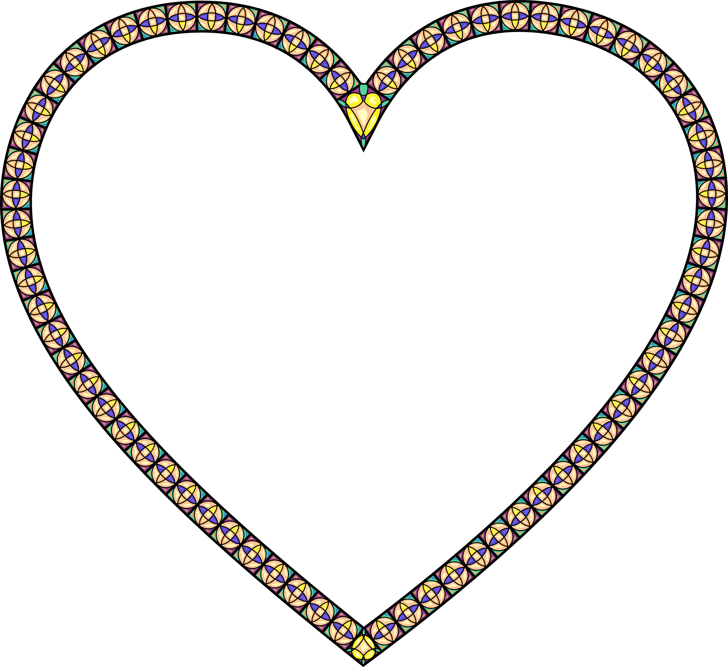 This Free Icons Png Design Of Stained Glass Heart 2 (2358x2162), Png Download