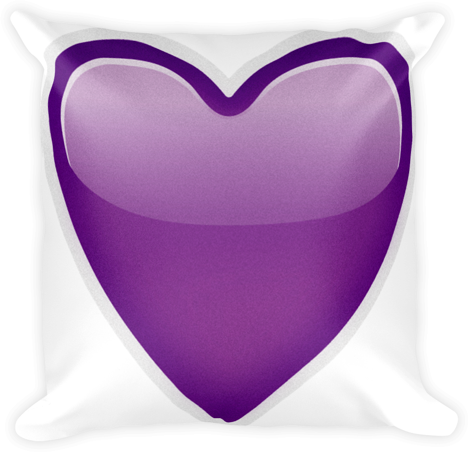 Emoji Pillow - Purple Heart - Emoji Pillow Purple Heart (1000x1000), Png Download
