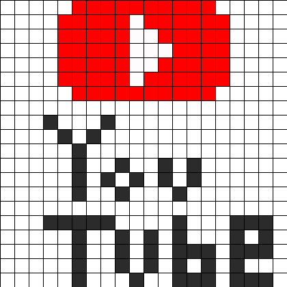 Youtube Logo Mini Perler Bead Pattern / Bead Sprite - Logo In Graphic Paper (420x420), Png Download