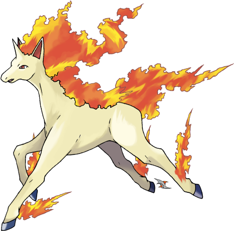 Rapidash Normal Coloration By Xous54 - Ponyta And Rapidash Pokemon (490x485), Png Download