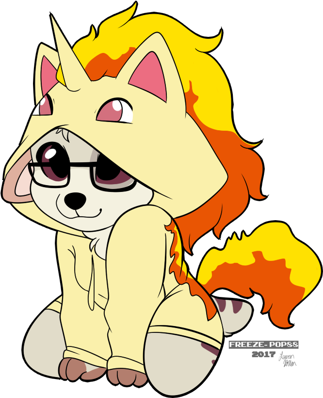 [ych Commission] Ffyrnig Rapidash Hoodie - Cartoon (1093x1057), Png Download