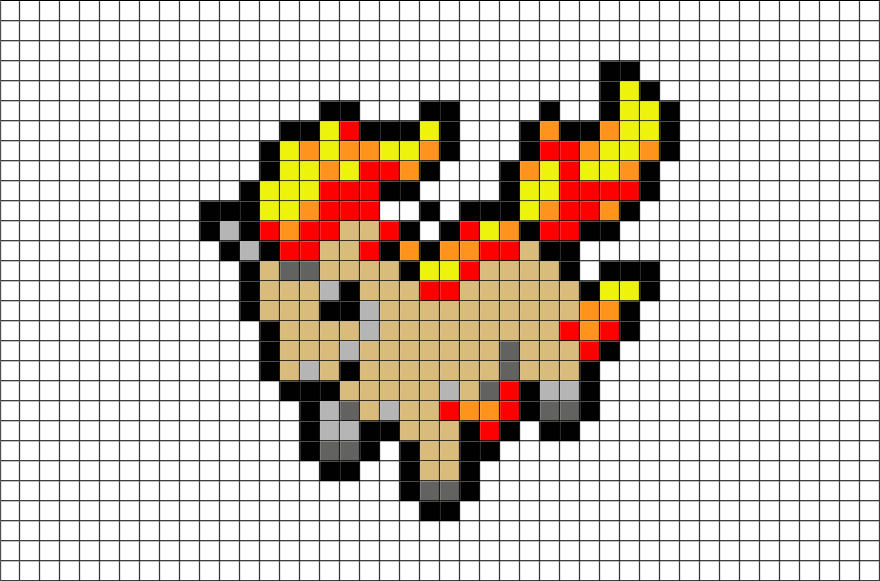 2 Download The Template - Perler Beads Pokemon (880x581), Png Download