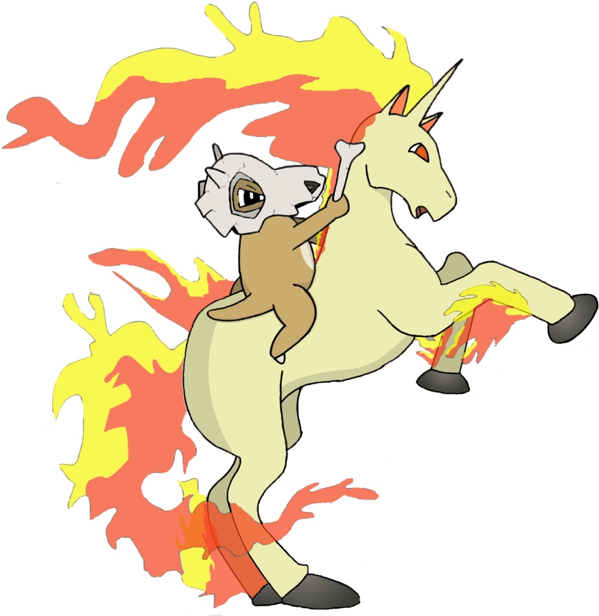 N/4042625175, Bank - Rapidash And Cubone (900x936), Png Download
