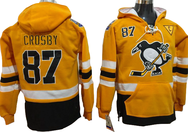 Pittsburgh Penguins Lacer - Penguins #71 Evgeni Malkin Gold Sawyer Hooded Sweatshirt (600x424), Png Download
