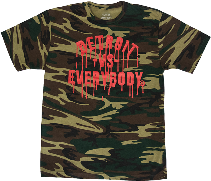 Bloodspill Camo Tee - Creature Logo Small Camoflage Green Short Sleeve (720x720), Png Download