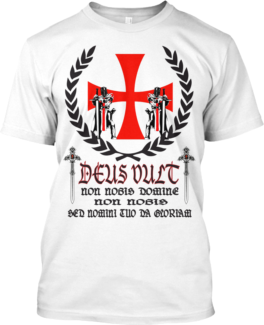Deus Vult Hanes Tagless Tee T-shirt - Camisa Deus Vult (910x1084), Png Download