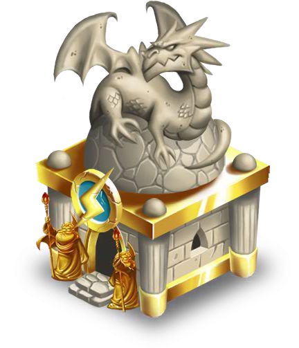 Deus Vault - Dragon City Dragon Statue (432x503), Png Download