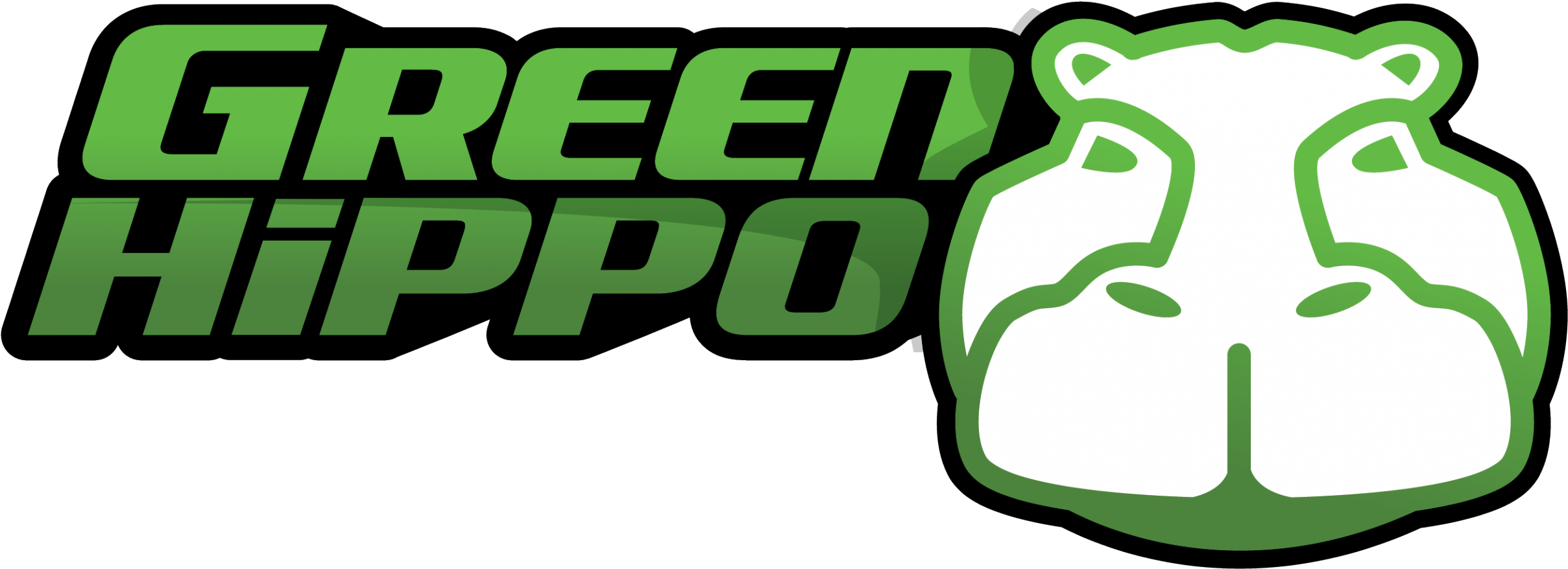 Green Hippo Logo (2500x971), Png Download