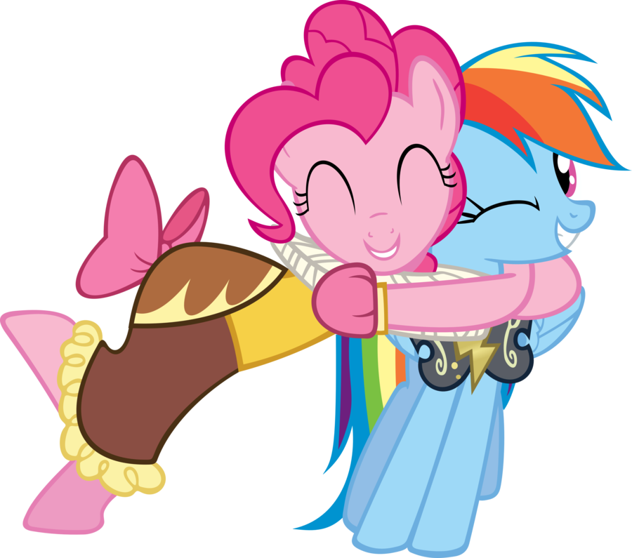More Like Success By - Pinkie Pie Hug Rainbow Dash (900x795), Png Download