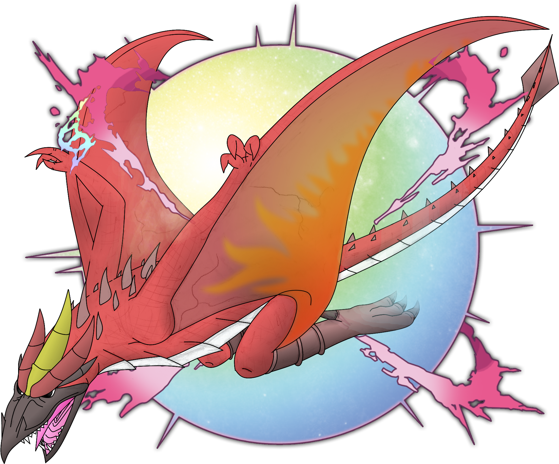 Mega Evolution Rodan - Cartoon (2000x1591), Png Download