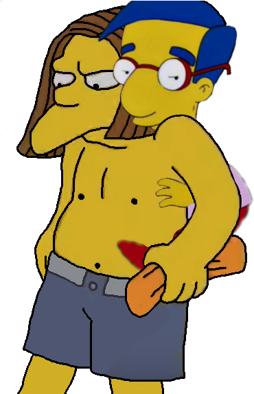 Milhouse Hugging Dolph - January 12 (399x573), Png Download