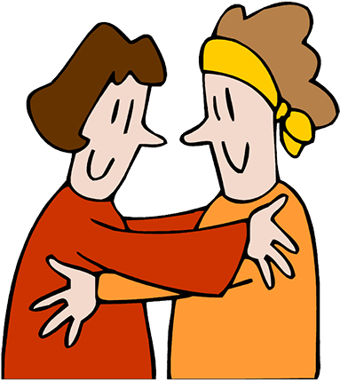 Rosanna Friends Hugging - Hug Clipart (400x441), Png Download