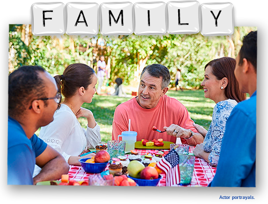 Family Members Having A Picnic - Picnic (531x405), Png Download