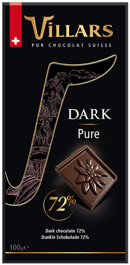Villars Pure Swiss Dark Chocolate Bar 72% - Villars Chocolate (400x400), Png Download