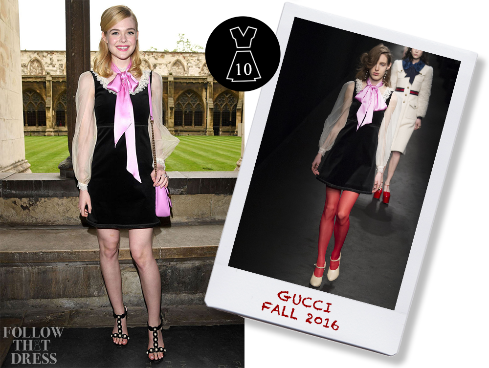 Elle Fanning In Gucci Fall - Elle Fanning Gucci Show (1000x753), Png Download