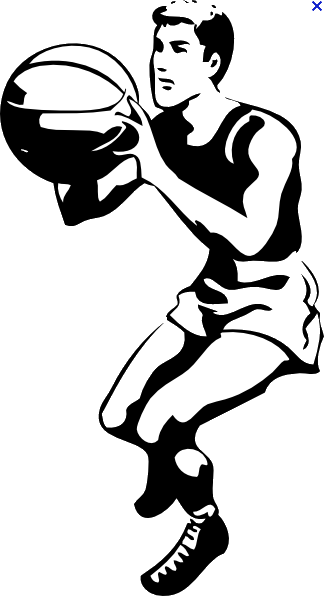 Basketball - Basketball Player Black And White (324x596), Png Download