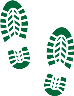 Walking Trails - Boot Print (425x344), Png Download