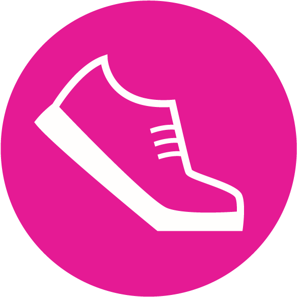 30 Miles - Pink Walk Icon (600x600), Png Download