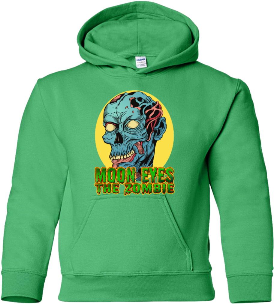 Moon Eyes The Zombie - Funny Christmas Reindeer Youthr Hoodie - Forest Green (1024x1024), Png Download