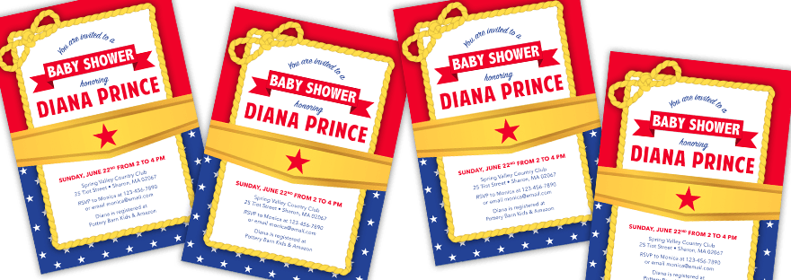 Wonder Woman Baby Shower - Baby Shower (880x312), Png Download