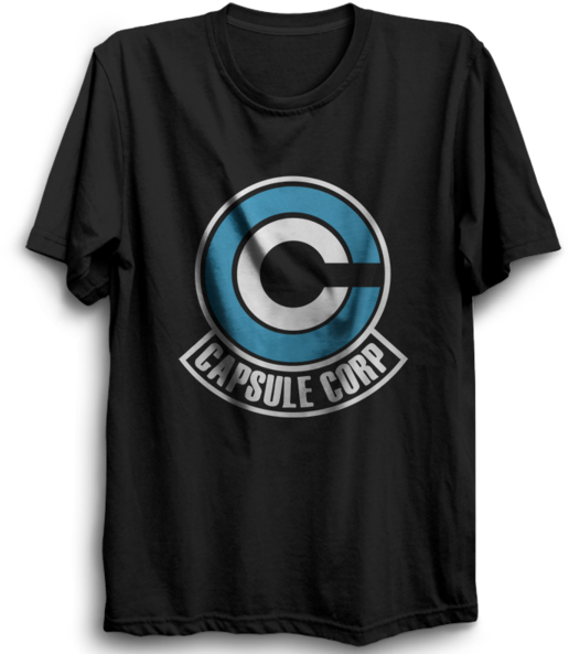 Capsule Corp Black - T-shirt Dragon Ball Capsule Corp Logo Medium (600x600), Png Download