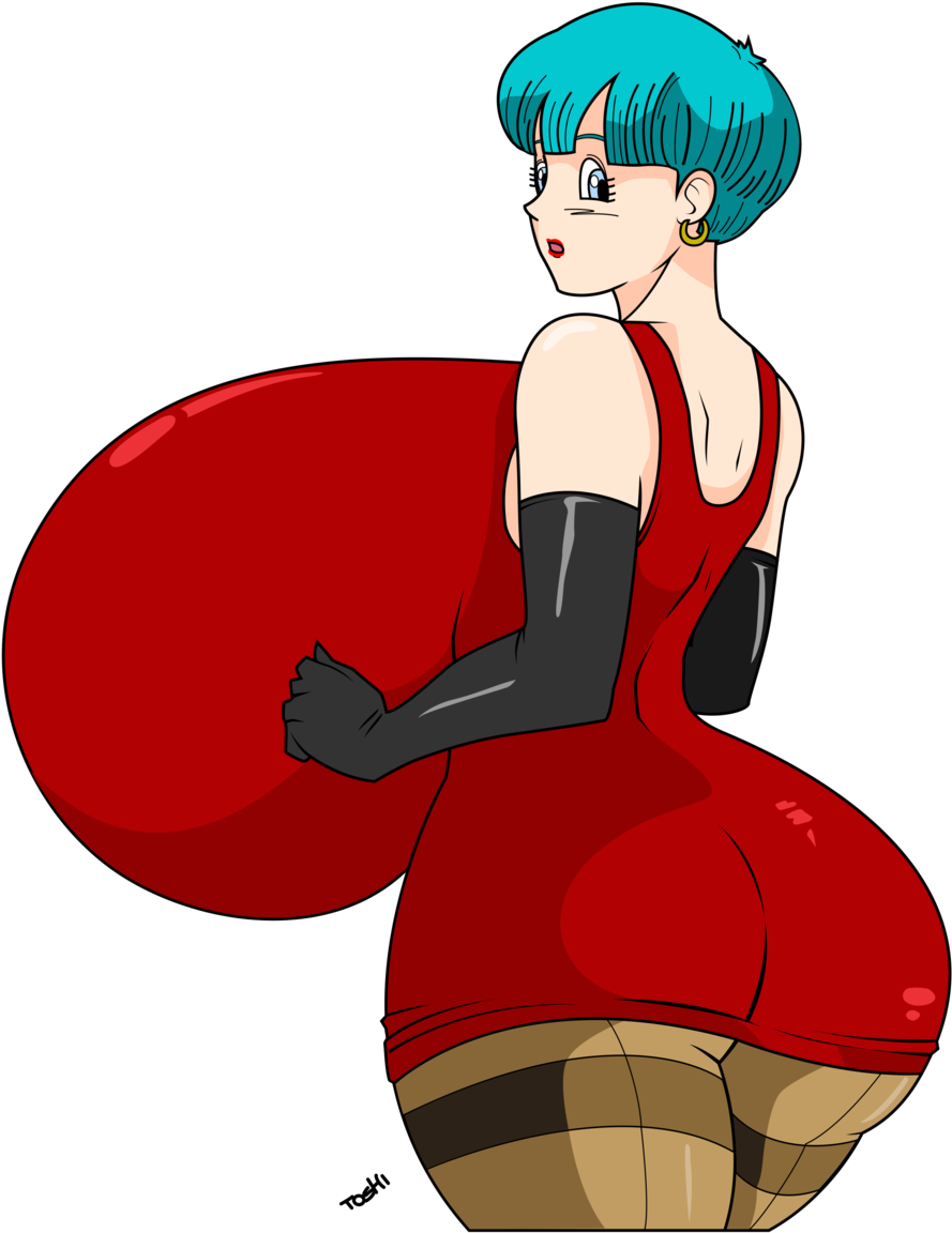 Bulma Trunks Majin Buu Red Human Hair Color Fictional - Bulma Big Boobs Gif (1024x1261), Png Download
