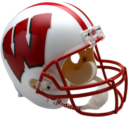 Wisconsin Badgers Ncaa Replica Full Size Helmet - Throwback Nfl Helmets (475x429), Png Download