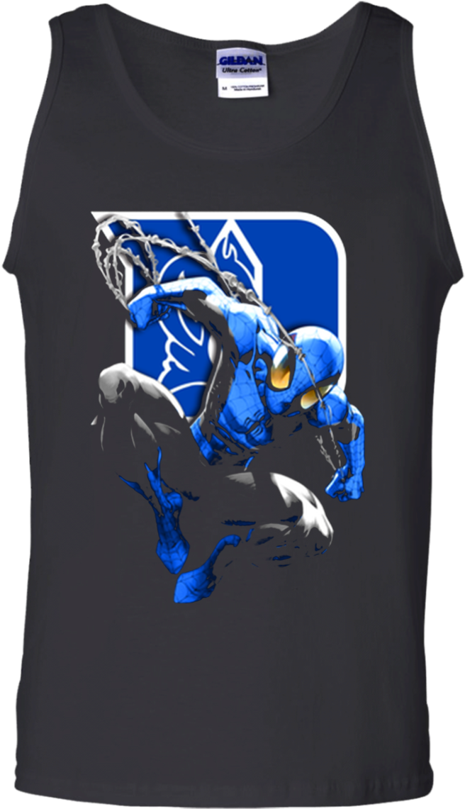 Spiderman Duke Blue Devils T Shirt Cotton Tank Top-halloween20xx - Shirt (1155x1155), Png Download