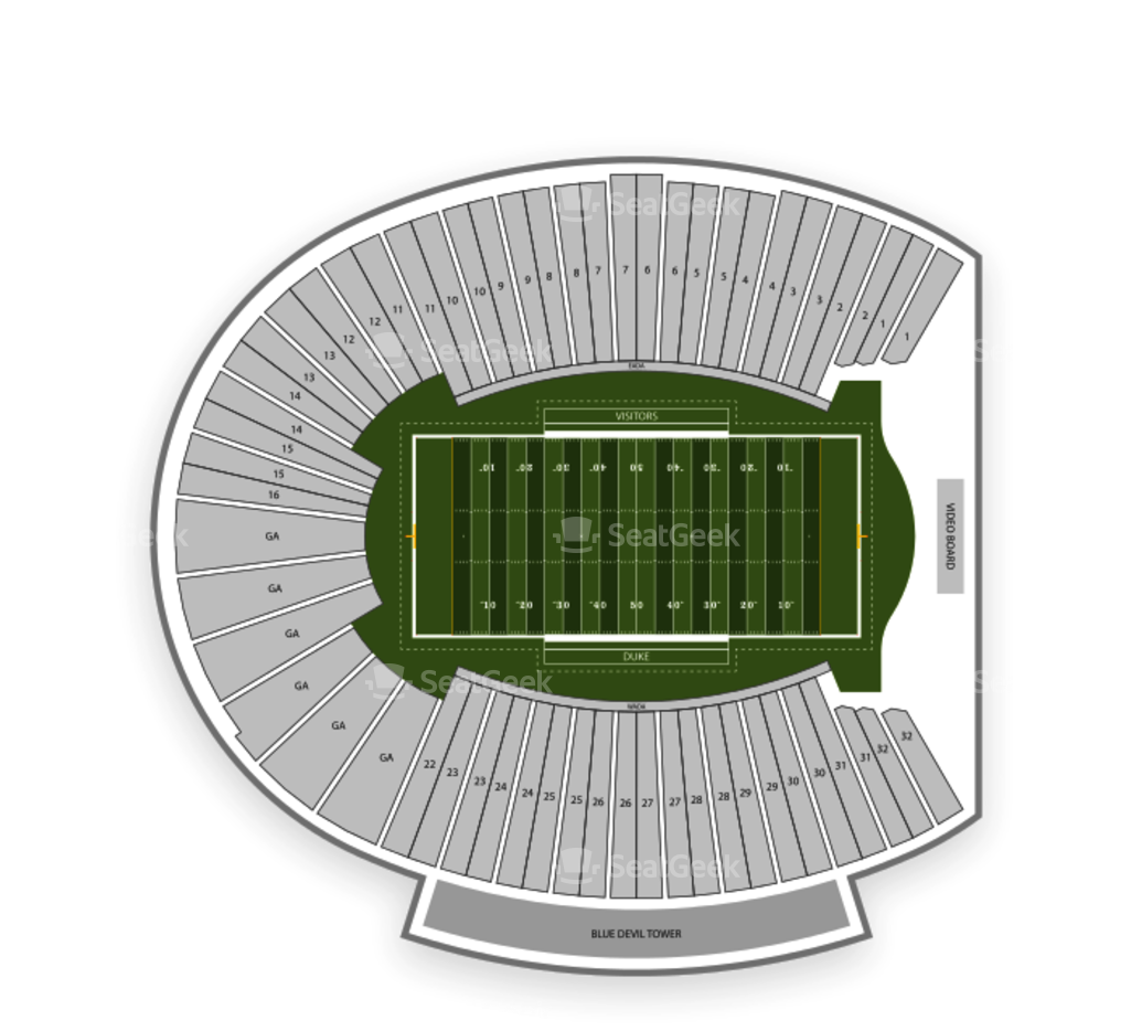 Parking North Carolina Tar Heels At Duke Blue Devils - Wallace Wade Stadium (1024x1024), Png Download