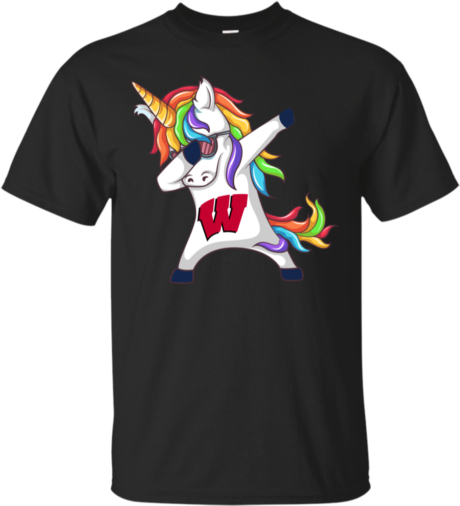 Unicorn Dabbing Hiphop Wisconsin Badgers T-shirt - Vw Unicorn T Shirt (1024x1024), Png Download