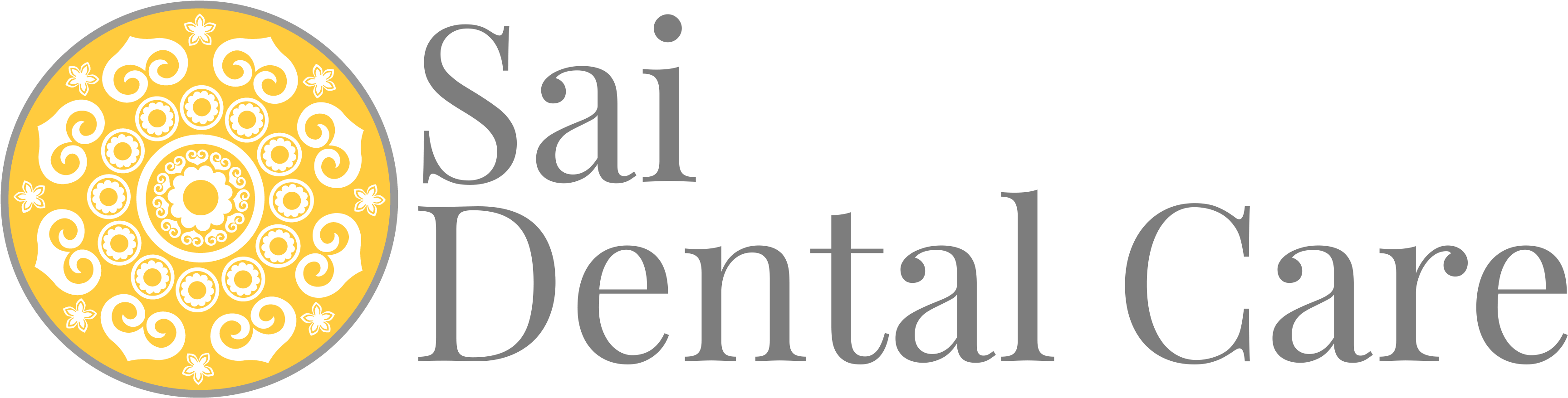 Sai Dental Logo - Black-and-white (3518x1022), Png Download