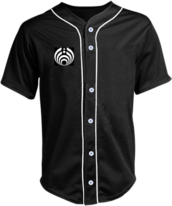 Adult Full Button Baseball Jersey - Black Png T Shirts (433x433), Png Download