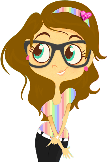 Dolls Png - Monita Con Lentes (417x600), Png Download