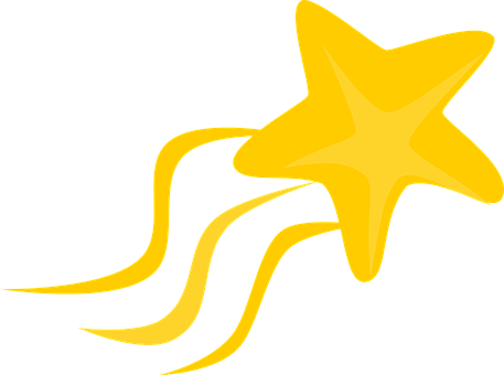 Shooting Star Meteoroid Star Meteorite Yel - Shooting Star Clipart (457x340), Png Download