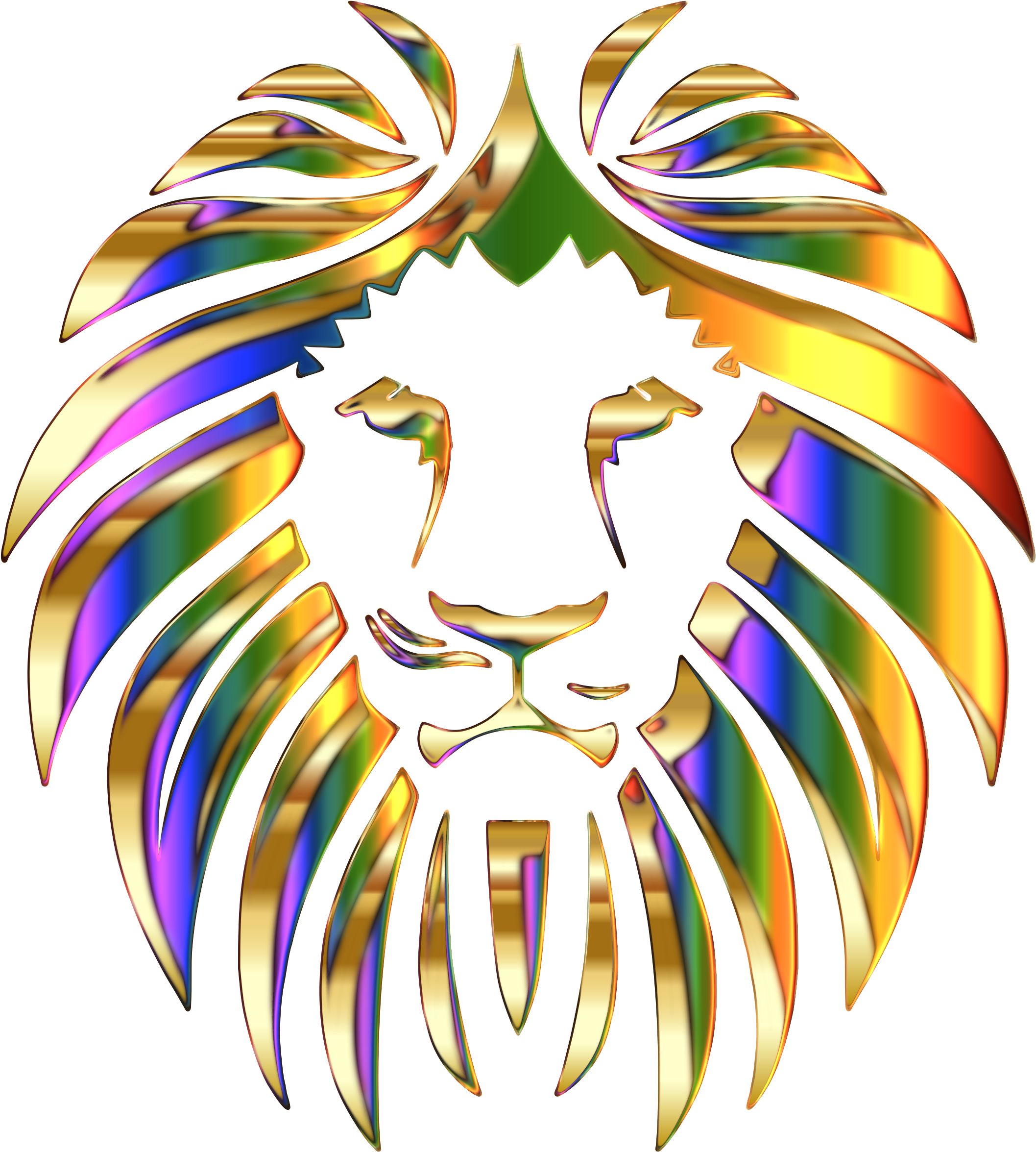 Rainbow Clipart Lion - Lion (2158x2400), Png Download