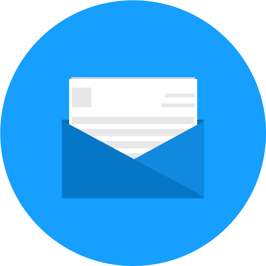 Atomic To Microscale Evaluation Of Large Area Two Dimensional - Blue Icon Email Jpg (1000x1000), Png Download