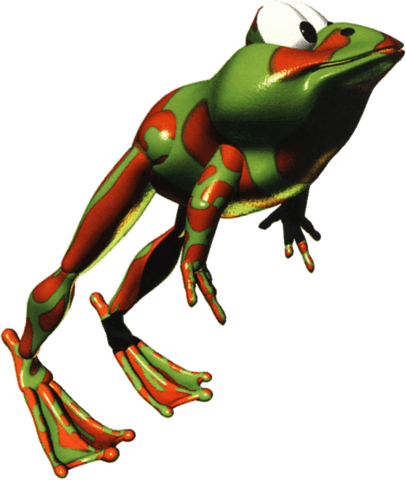 He Can Also Glide Through The Air Temporarily, Much - Donkey Kong Country Winky (406x480), Png Download
