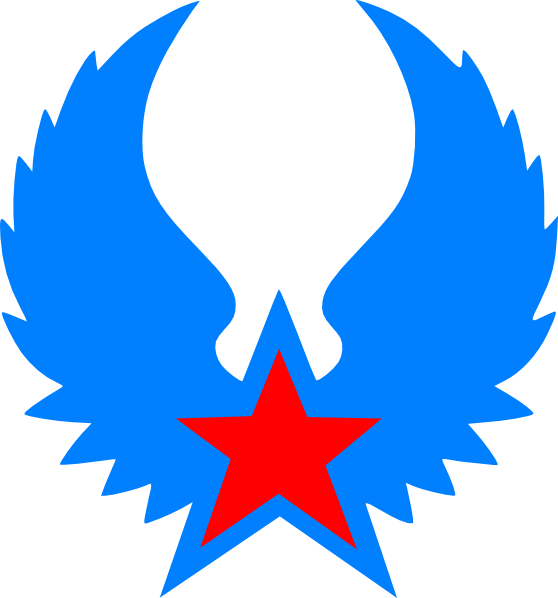 Red Star Blue Wings Svg Clip Arts 558 X 598 Px (558x598), Png Download